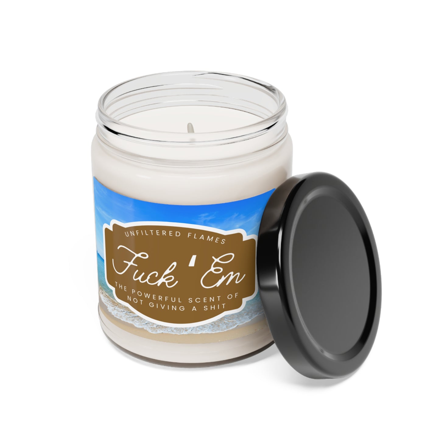 Fuck 'Em Scented Soy Candle, 9oz, Beach