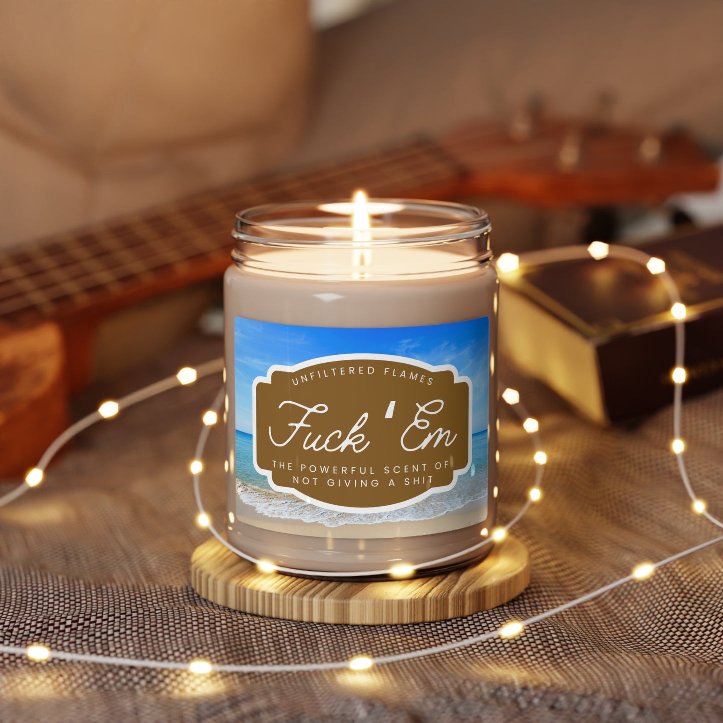 Fuck 'Em Scented Soy Candle, 9oz, Beach