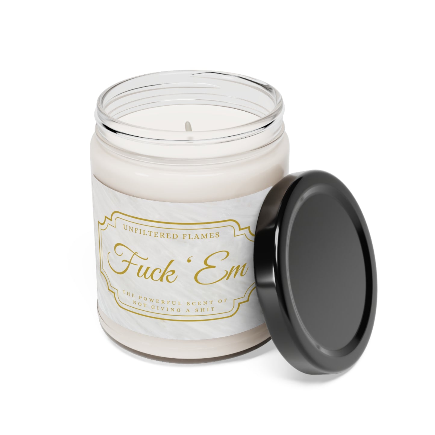 Fuck 'Em Scented Soy Candle, 9oz, Marble