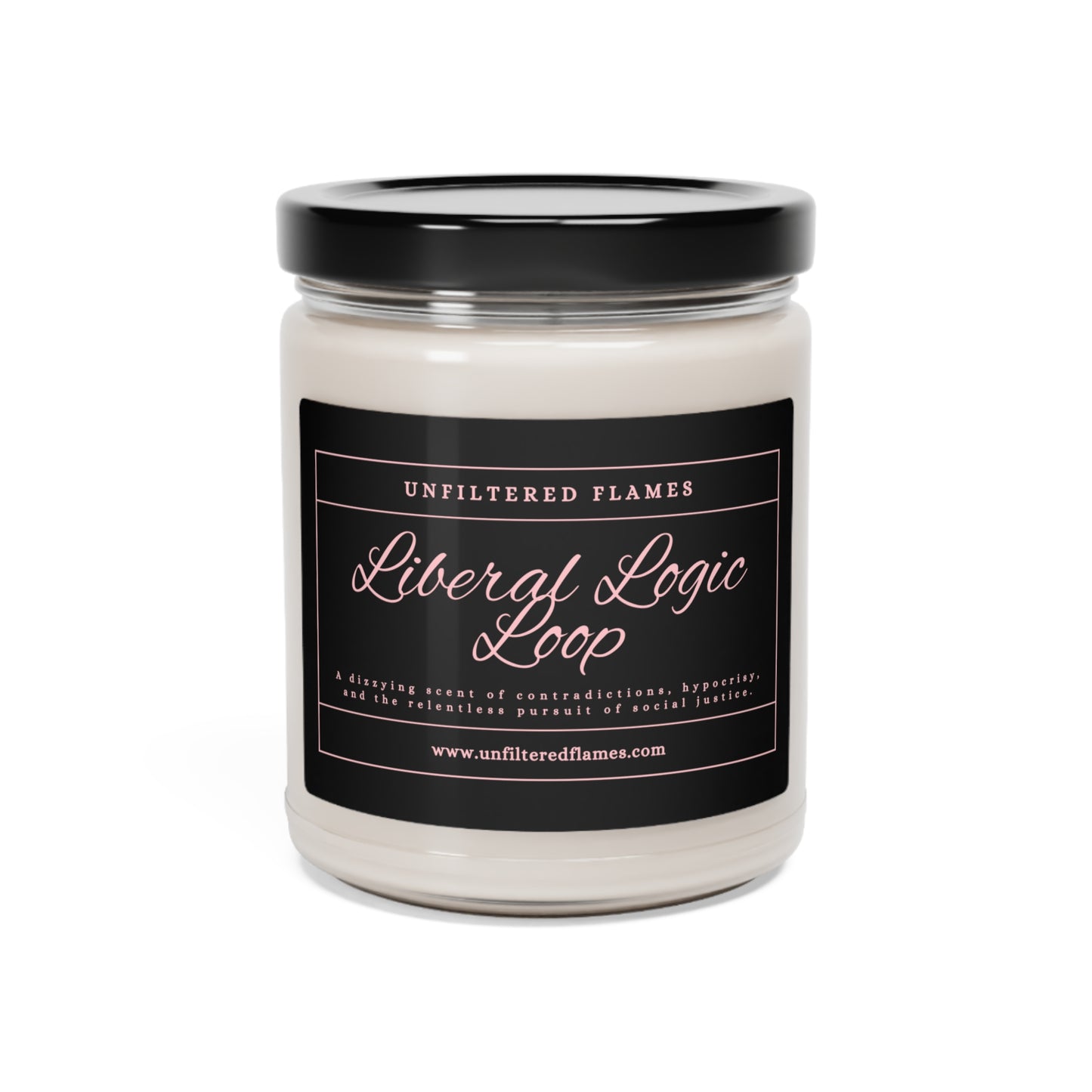 Liberal Logic Loop Scented Soy Candle, 9oz, Black