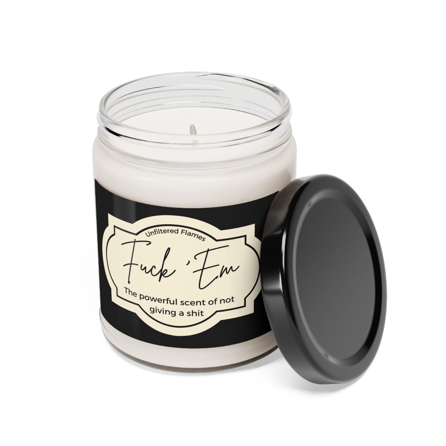 Fuck 'Em Scented Soy Candle, 9oz, Black