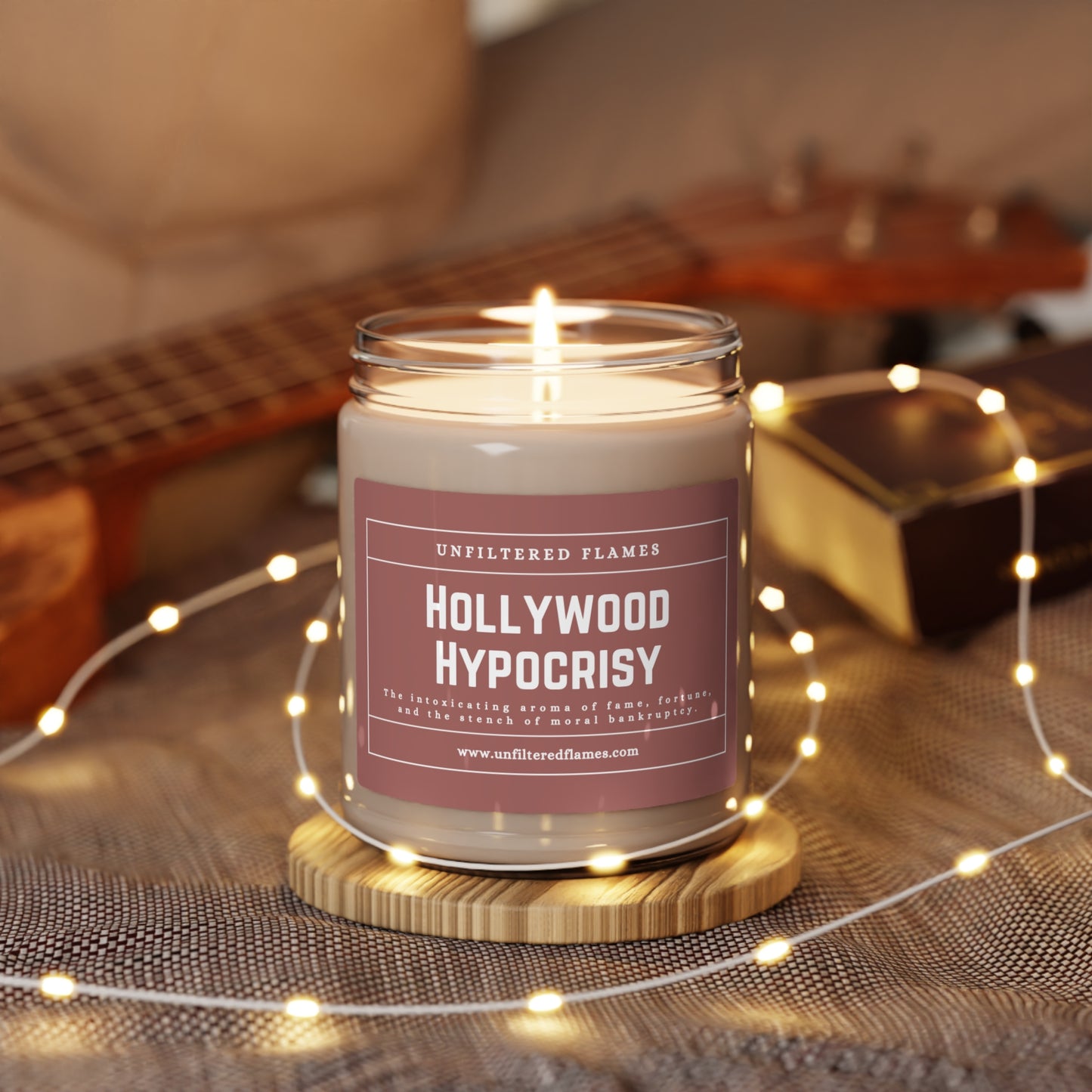 Hollywood Hypocisy Scented Soy Candle, 9oz, Pink