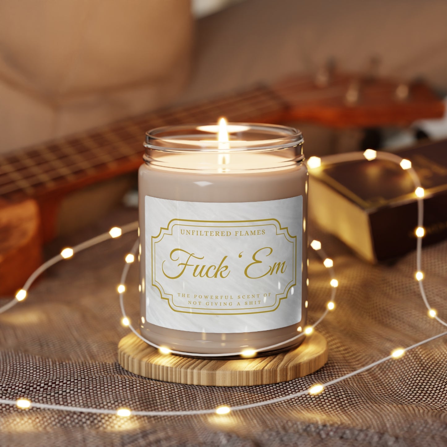 Fuck 'Em Scented Soy Candle, 9oz, Marble