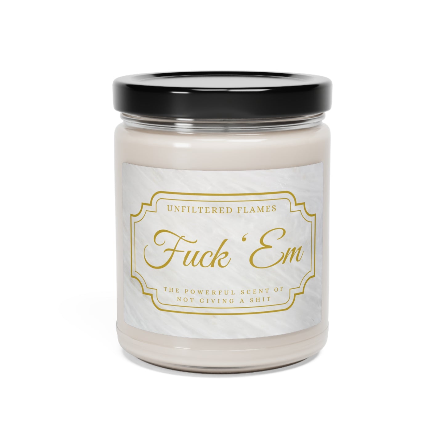 Fuck 'Em Scented Soy Candle, 9oz, Marble