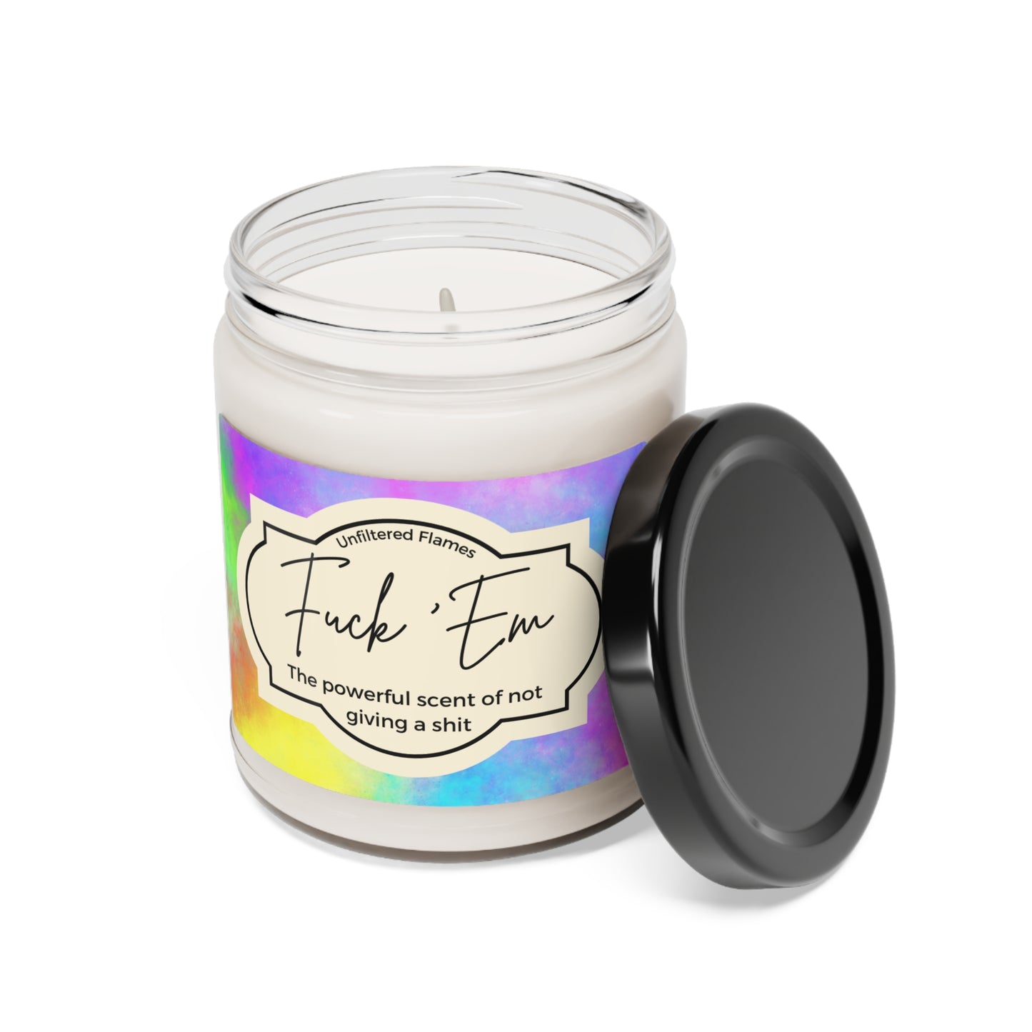 Fuck 'Em Scented Soy Candle, 9oz, Rainbow