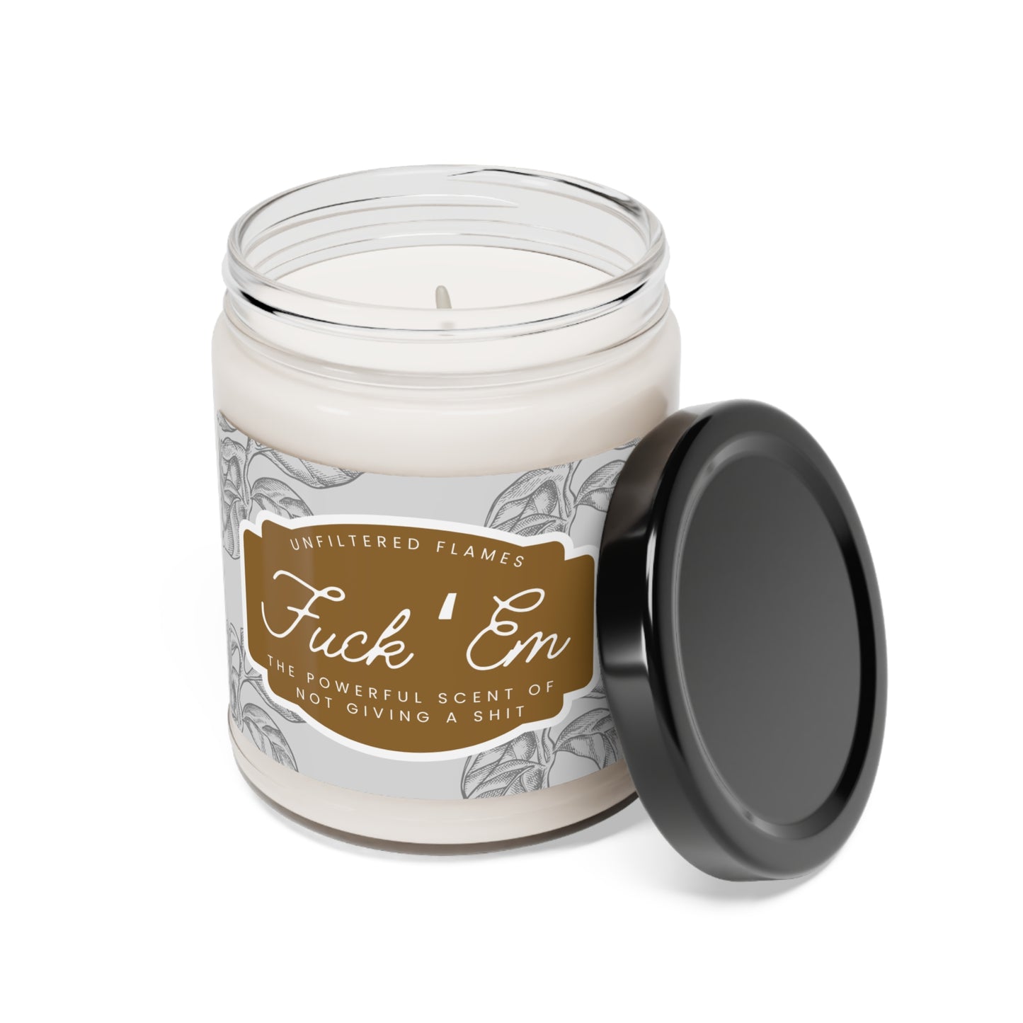 Fuck 'Em Scented Soy Candle, 9oz, Leaves