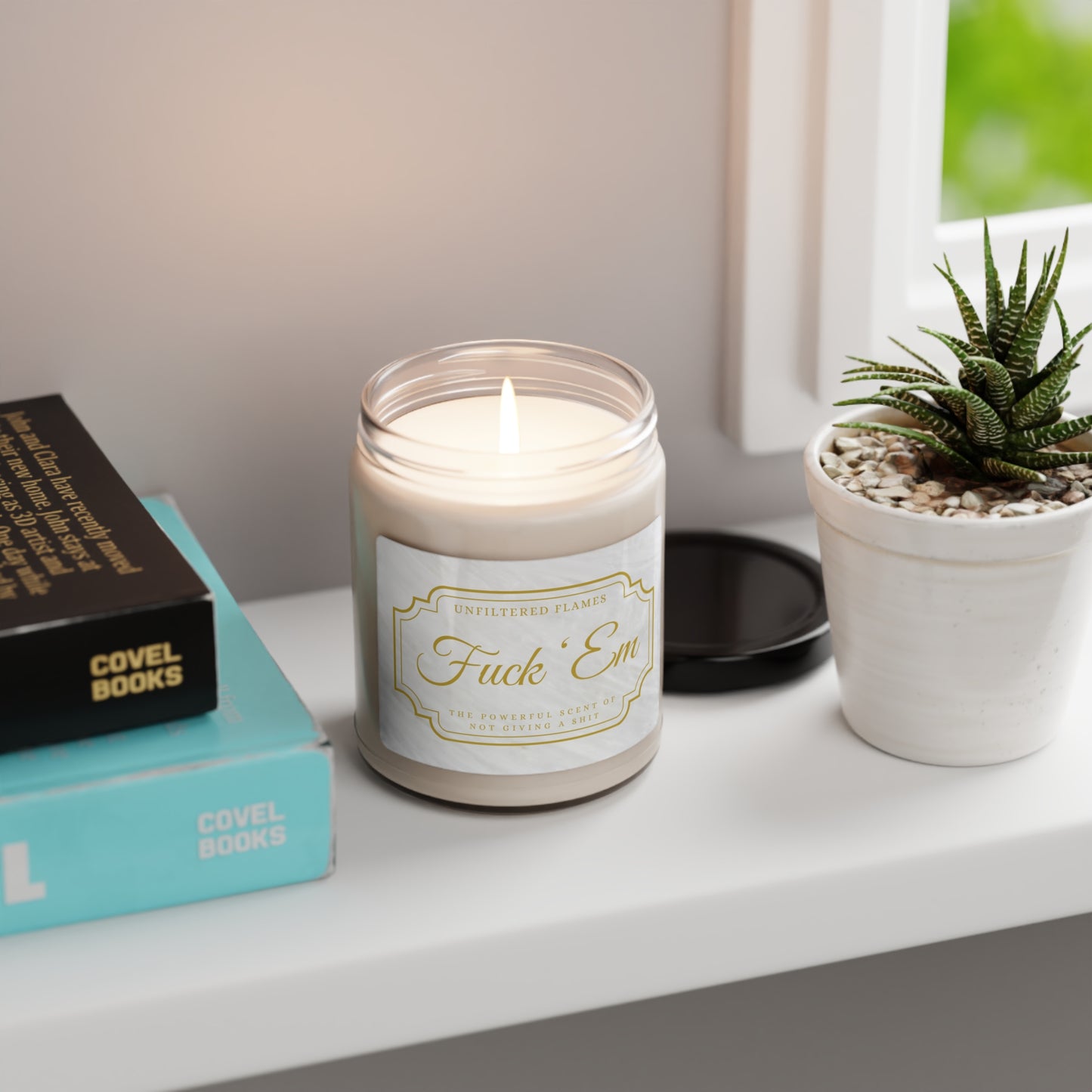 Fuck 'Em Scented Soy Candle, 9oz, Marble